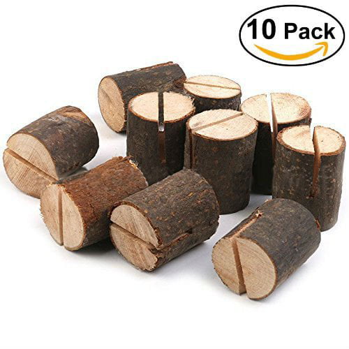 10Pcs Rustic Wedding Table Wood Place Number Name Card Stand Holder Decor Health